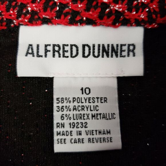 Alfred Dunner Womens Full Zip Jacket Size 10 Red Metallic Silver Lined Pockets - Picture 7 of 8